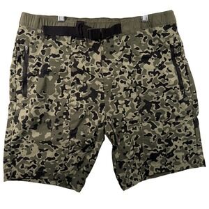 Wrangler ATG Men L Hiking Cargo Shorts Camo Belted Stretch Gorpcore Tactical EUC